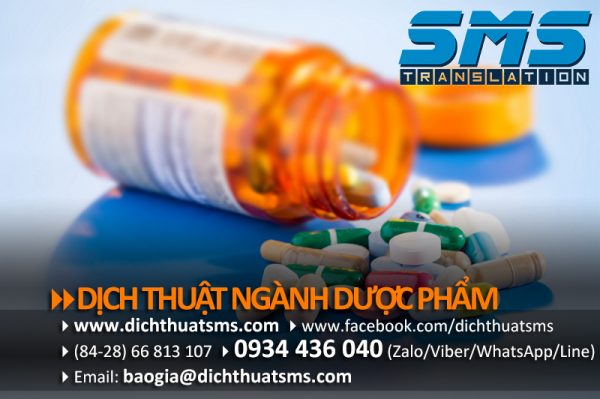 Dịch Thuật SMS thường xuyên nhận dịch tiếng Anh chuyên ngành dược phẩm, bao gồm dịch tờ HDSD thuốc, bao bì nhãn thuốc cũng như dịch các báo cáo kết quả nghiên cứu thử thuốc trên lâm sàng, báo cáo nghiên cứu in vitro