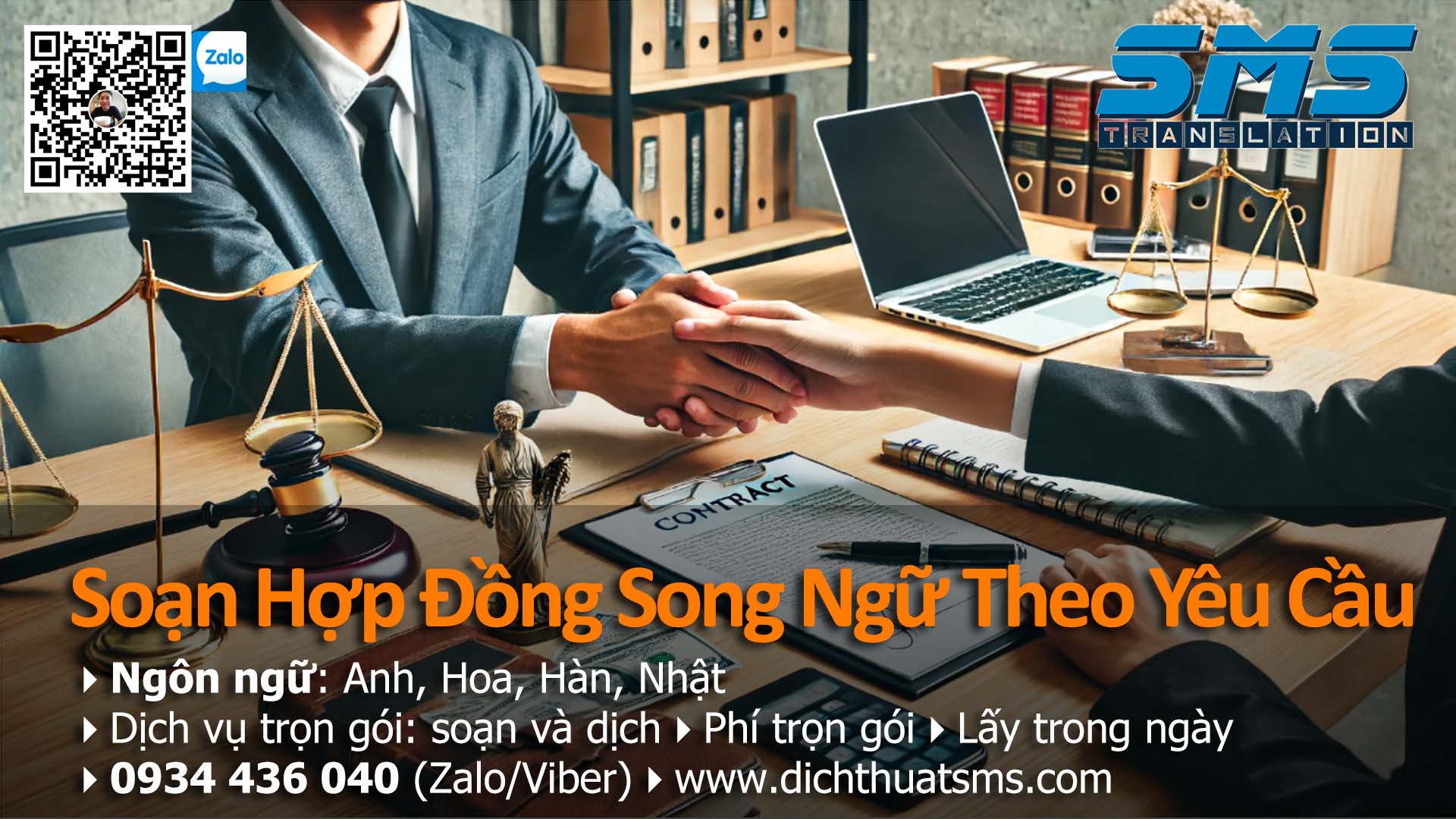 Bạn đang tìm kiếm một giải pháp chuyên nghiệp để soạn hợp đồng song ngữ Anh Việt theo yêu cầu, đảm bảo tính pháp lý và chính xác? Dịch Thuật SMS mang đến dịch vụ "Soạn hợp đồng song ngữ theo yêu cầu" với chất lượng vượt trội, quy trình đơn giản, và giá cả minh bạch.